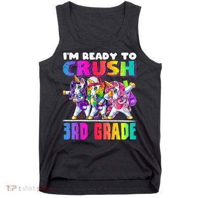 Crush 3rd Grade Dabbing Unicorn Back To School Backpack Girl Tank Top