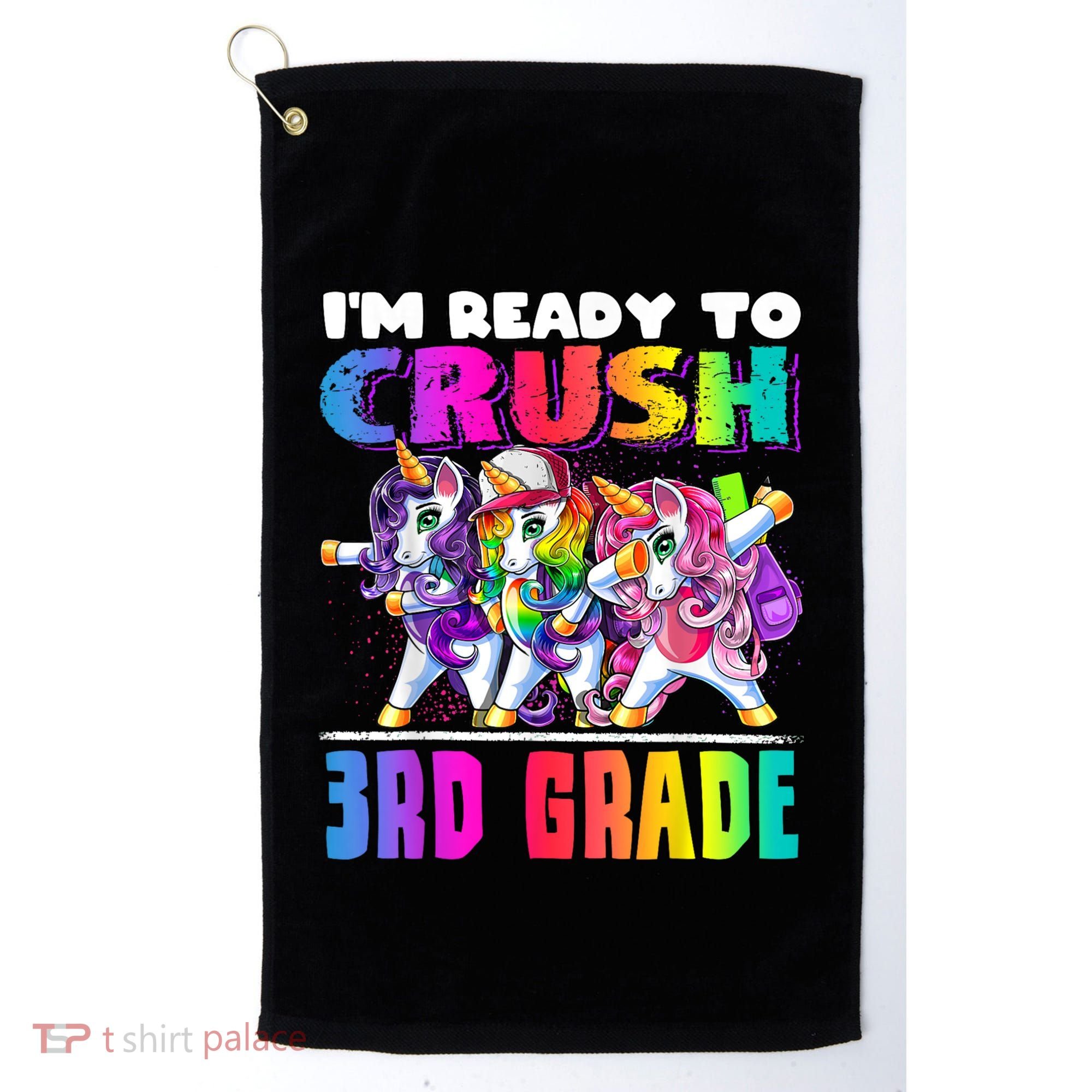 Crush 3rd Grade Dabbing Unicorn Back To School Backpack Girl Golf Towel