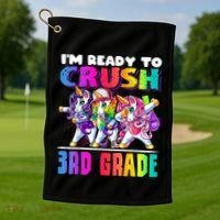 Crush 3rd Grade Dabbing Unicorn Back To School Backpack Girl Golf Towel thumb 1
