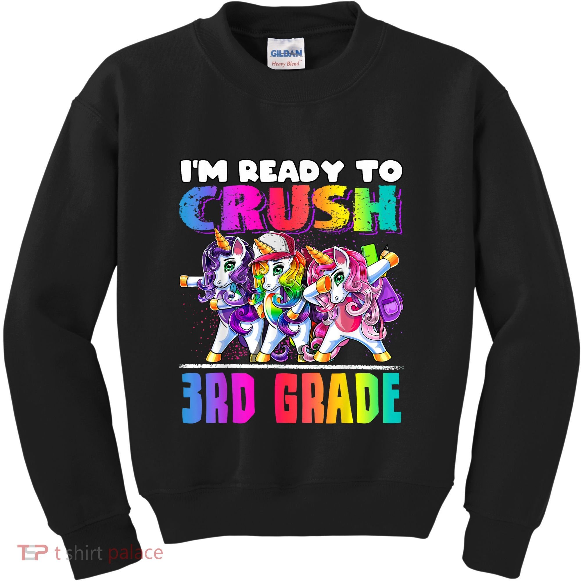 Crush 3rd Grade Dabbing Unicorn Back To School Backpack Girl Kids Sweatshirt