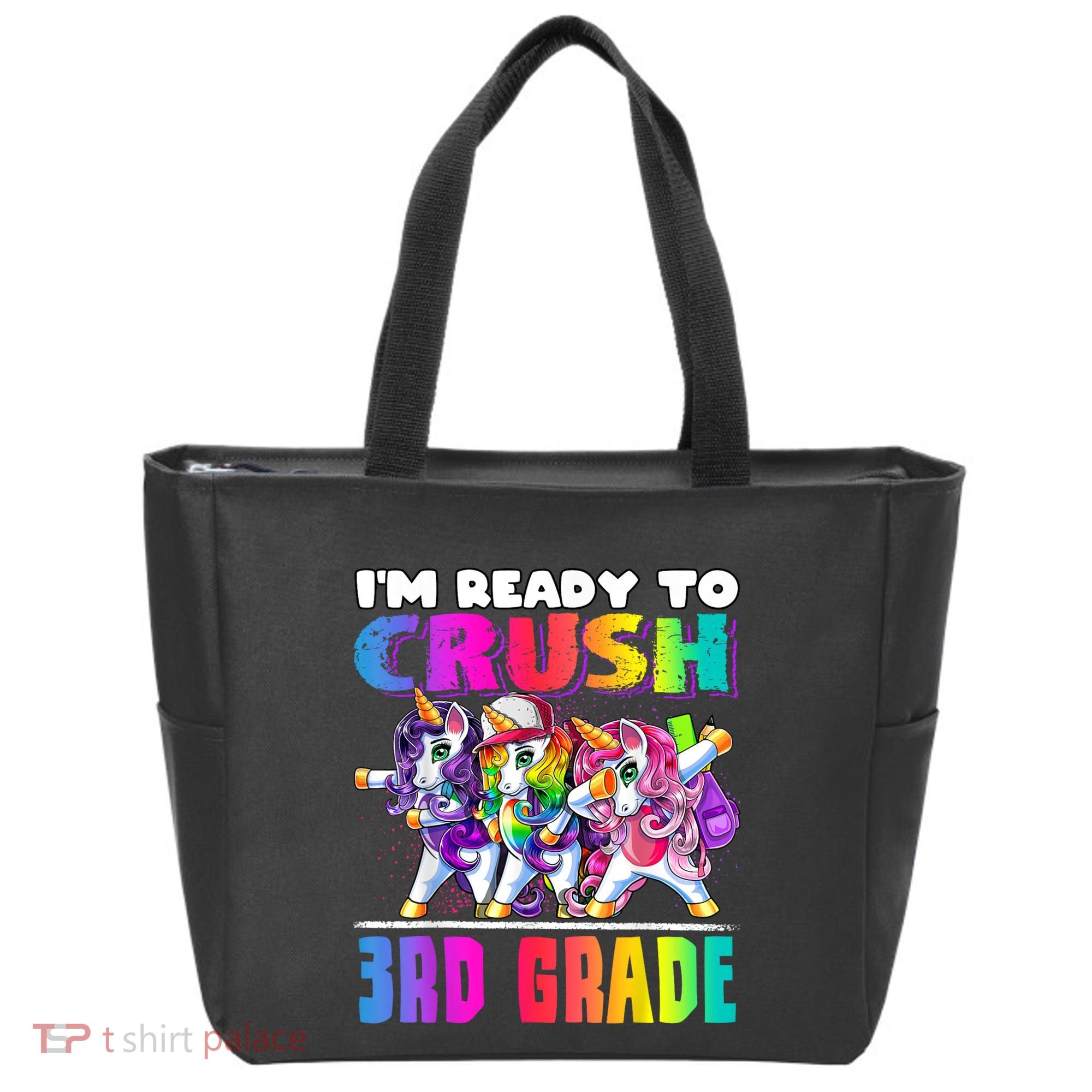 Crush 3rd Grade Dabbing Unicorn Back To School Backpack Girl Tote Bag