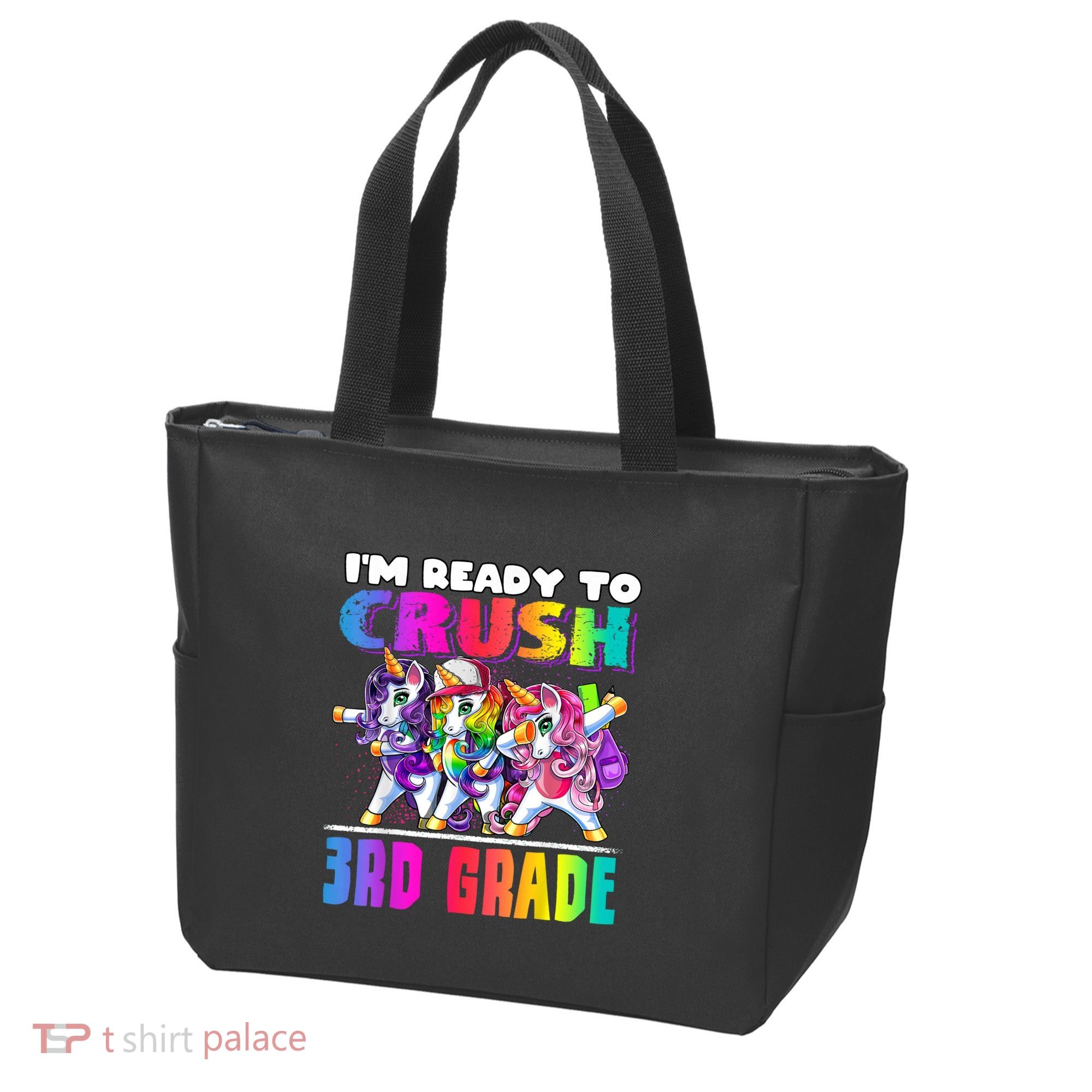 Crush 3rd Grade Dabbing Unicorn Back To School Backpack Girl Tote Bag