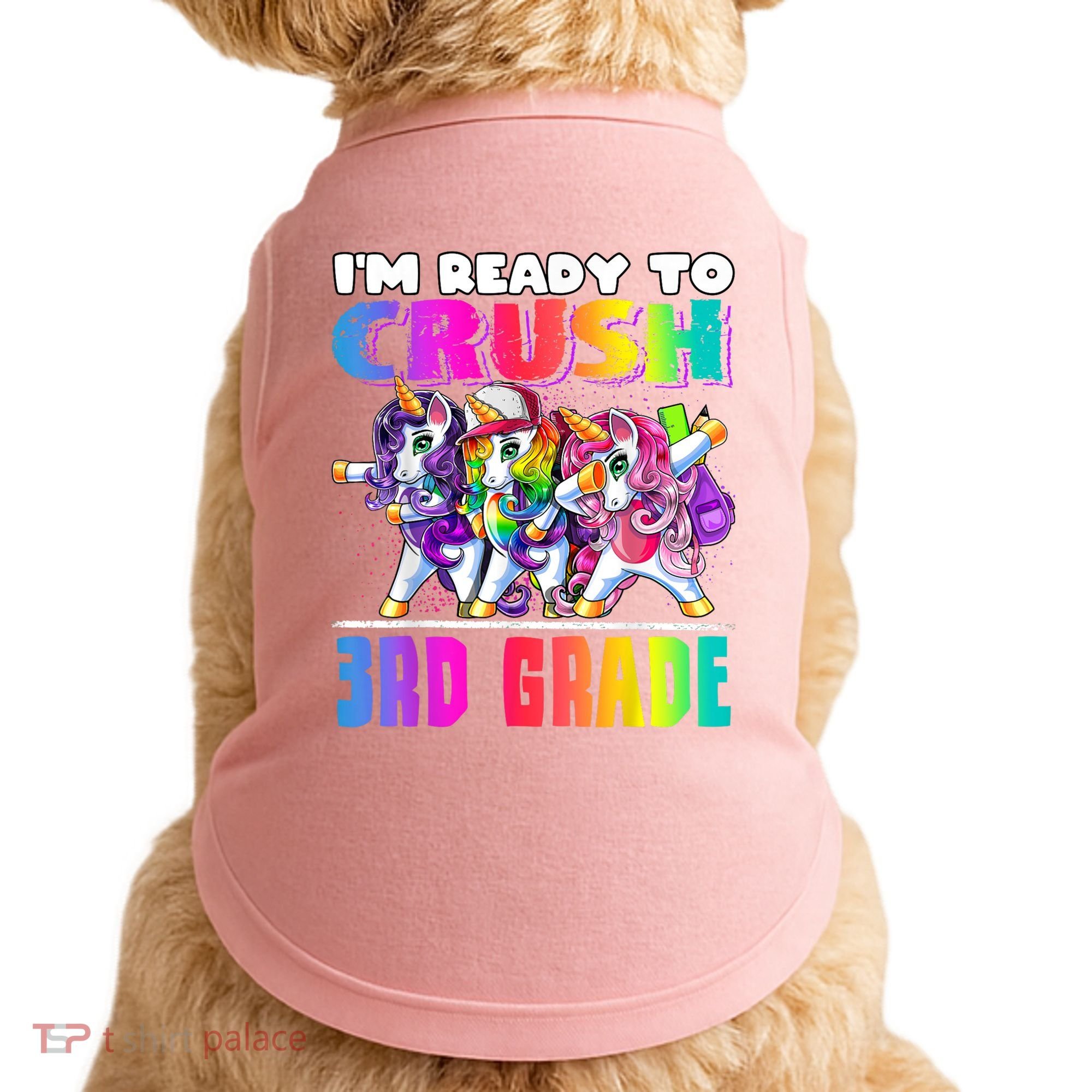 Crush 3rd Grade Dabbing Unicorn Back To School Backpack Girl Doggie Tank