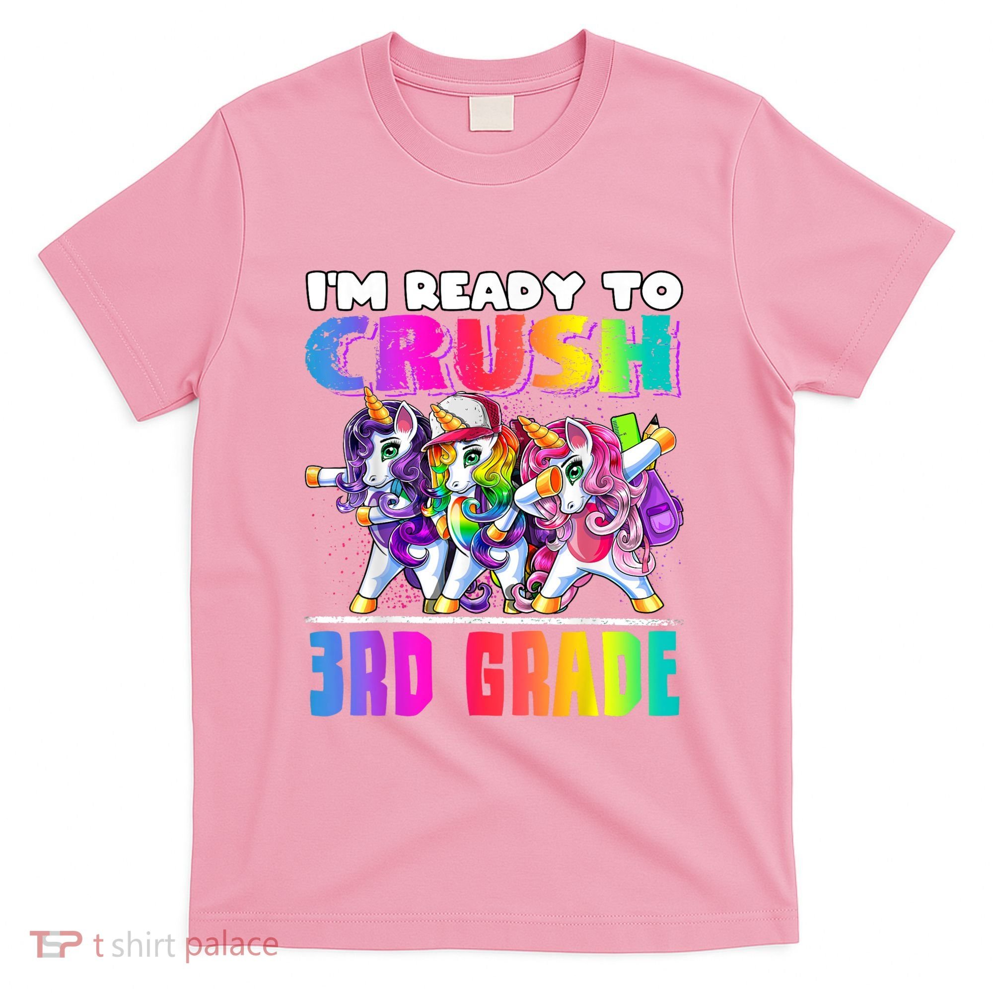 Crush 3rd Grade Dabbing Unicorn Back To School Backpack Girl T-Shirt