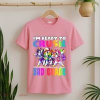 Crush 3rd Grade Dabbing Unicorn Back To School Backpack Girl T-Shirt thumb 2