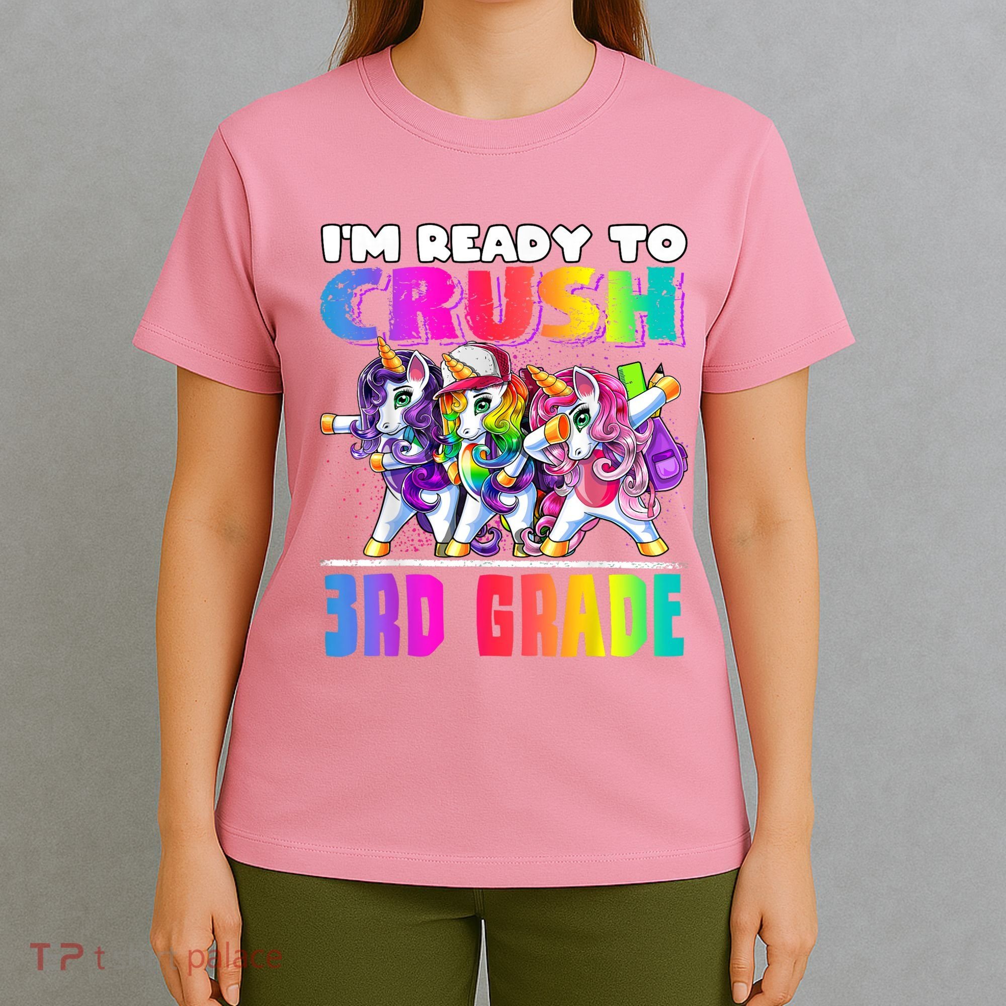 Crush 3rd Grade Dabbing Unicorn Back To School Backpack Girl T-Shirt