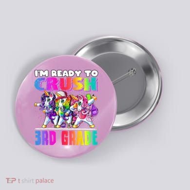 Crush 3rd Grade Dabbing Unicorn Back To School Backpack Girl Button
