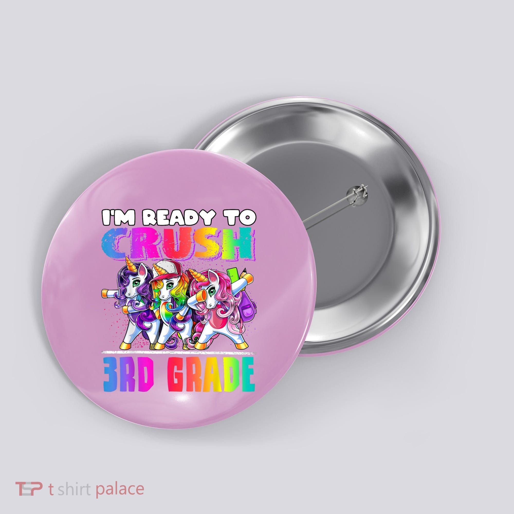 Crush 3rd Grade Dabbing Unicorn Back To School Backpack Girl Button