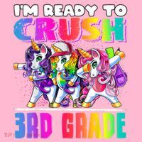 Crush 3rd Grade Dabbing Unicorn Back To School Backpack Girl Button thumb 1
