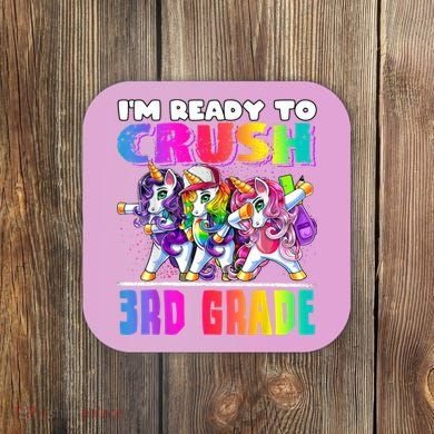 Crush 3rd Grade Dabbing Unicorn Back To School Backpack Girl Coaster
