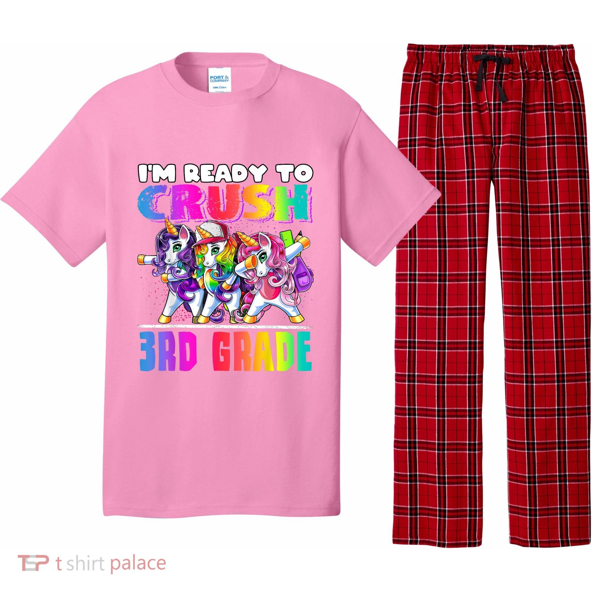 Crush 3rd Grade Dabbing Unicorn Back To School Backpack Girl Pajama Set