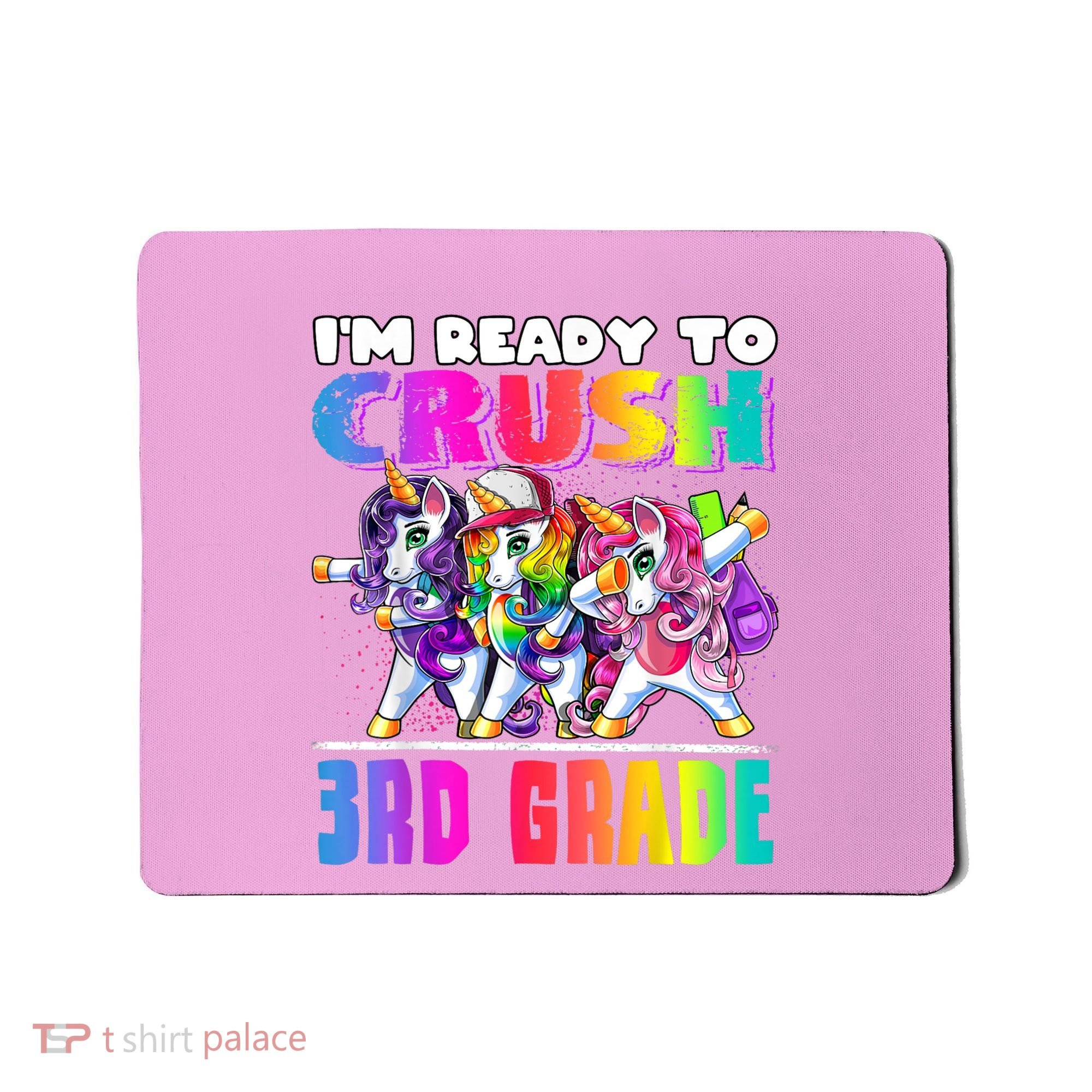 Crush 3rd Grade Dabbing Unicorn Back To School Backpack Girl Mousepad