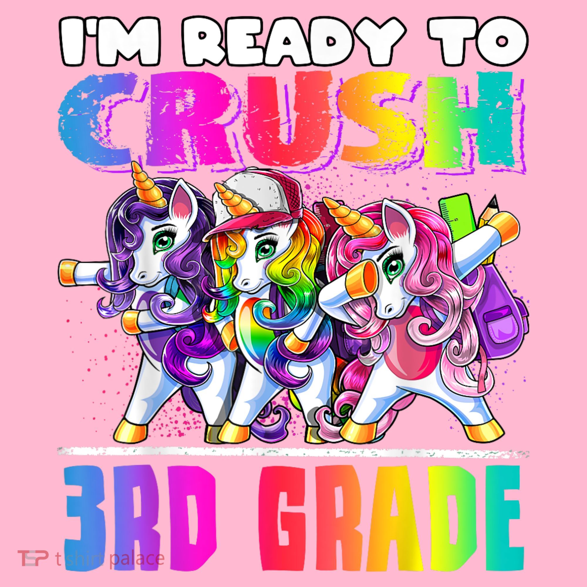 Crush 3rd Grade Dabbing Unicorn Back To School Backpack Girl Mousepad