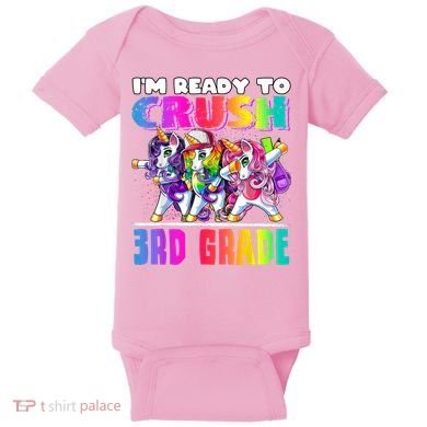 Crush 3rd Grade Dabbing Unicorn Back To School Backpack Girl Baby Bodysuit