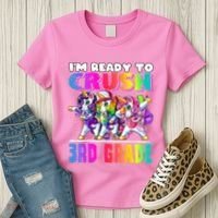 Crush 3rd Grade Dabbing Unicorn Back To School Backpack Girl Women's T-Shirt thumb 3