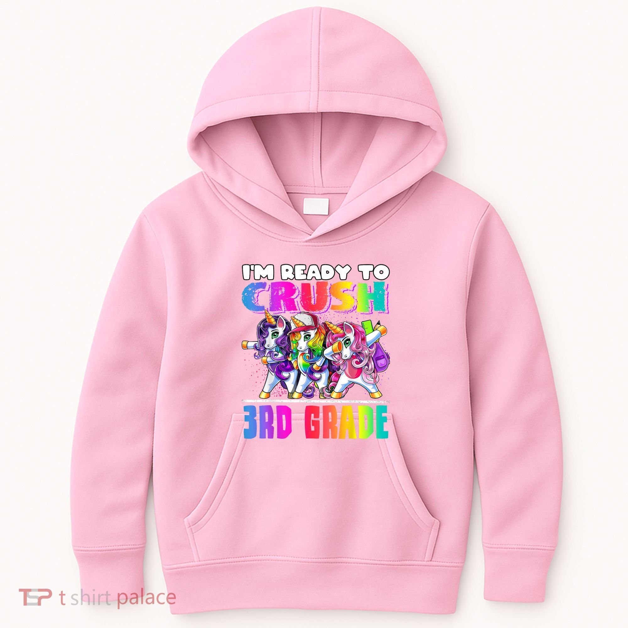 Crush 3rd Grade Dabbing Unicorn Back To School Backpack Girl Kids Hoodie