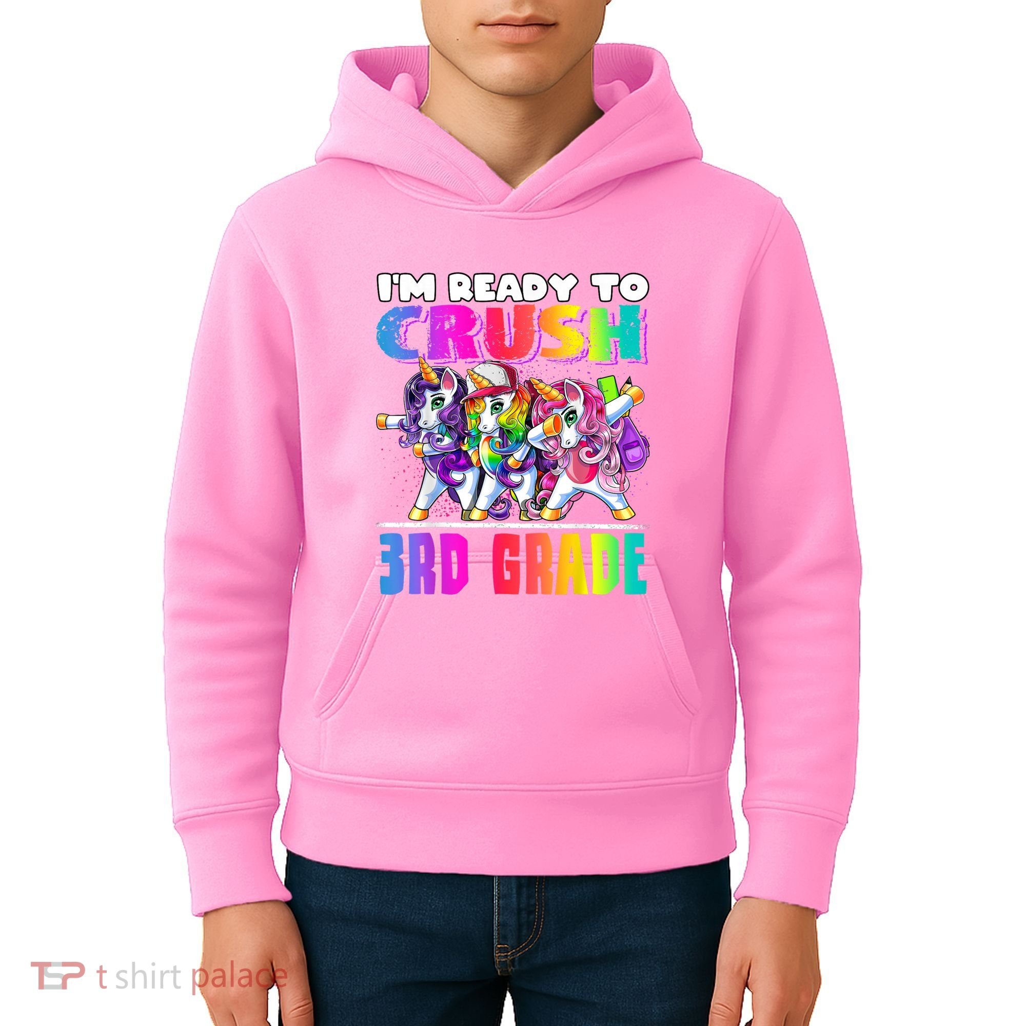Crush 3rd Grade Dabbing Unicorn Back To School Backpack Girl Kids Hoodie