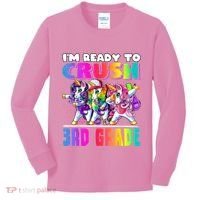 Crush 3rd Grade Dabbing Unicorn Back To School Backpack Girl Kids Long Sleeve Shirt thumb 0