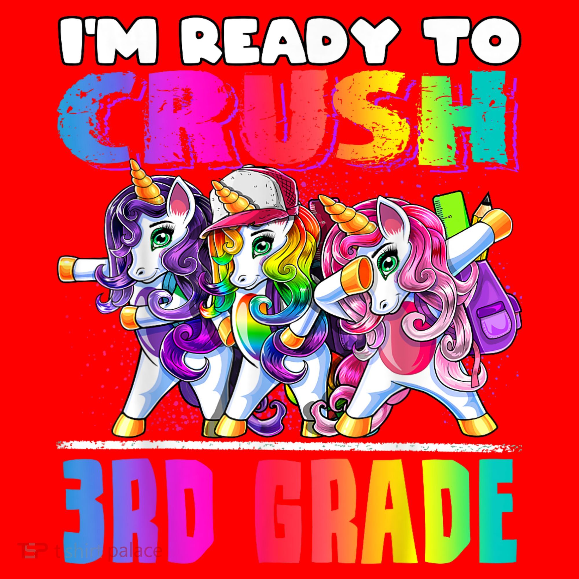 Crush 3rd Grade Dabbing Unicorn Back To School Backpack Girl Santa Hat