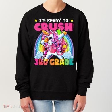 Crush 3rd Grade Dabbing Unicorn Back To School Gift Women's Sweatshirt