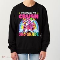 Crush 3rd Grade Dabbing Unicorn Back To School Gift Women's Sweatshirt thumb 0