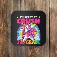 Crush 3rd Grade Dabbing Unicorn Back To School Gift Coaster thumb 0