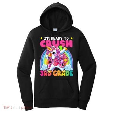 Crush 3rd Grade Dabbing Unicorn Back To School Gift Women's Hoodie