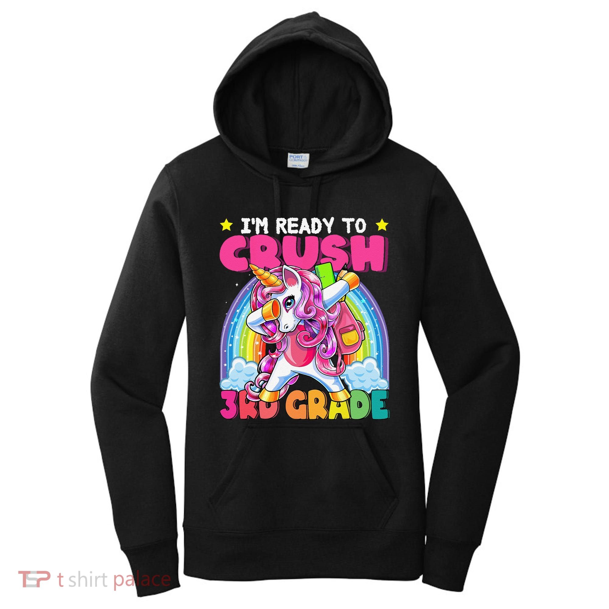Crush 3rd Grade Dabbing Unicorn Back To School Gift Women's Hoodie