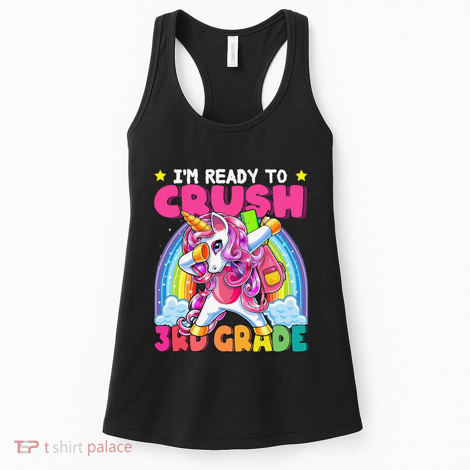 Crush 3rd Grade Dabbing Unicorn Back To School Gift Women's Tank Top