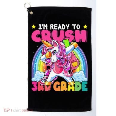Crush 3rd Grade Dabbing Unicorn Back To School Gift Golf Towel