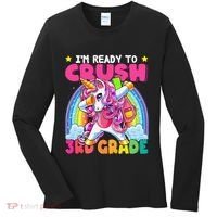 Crush 3rd Grade Dabbing Unicorn Back To School Gift Women's Long Sleeve Shirt thumb 0