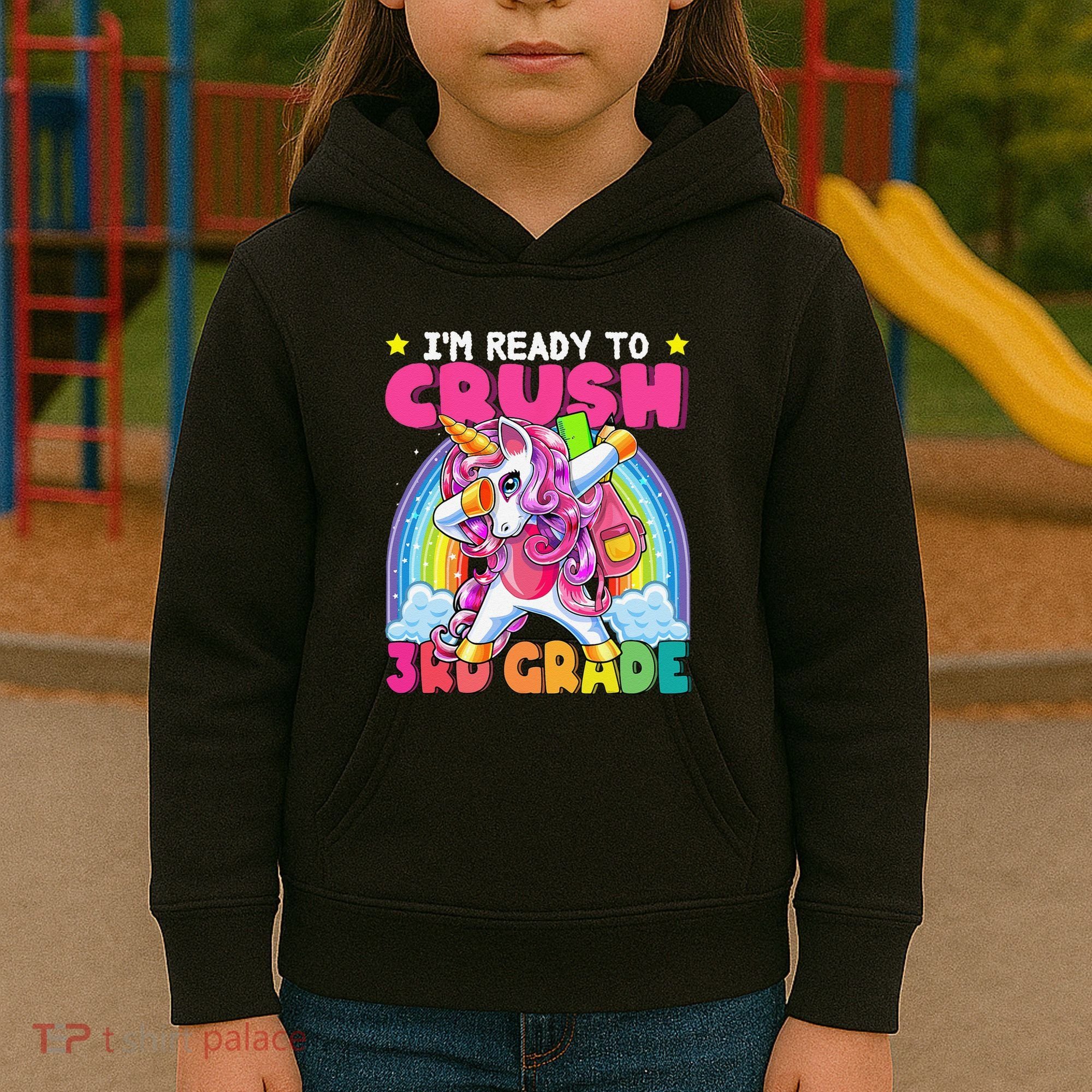 Crush 3rd Grade Dabbing Unicorn Back To School Gift Kids Hoodie