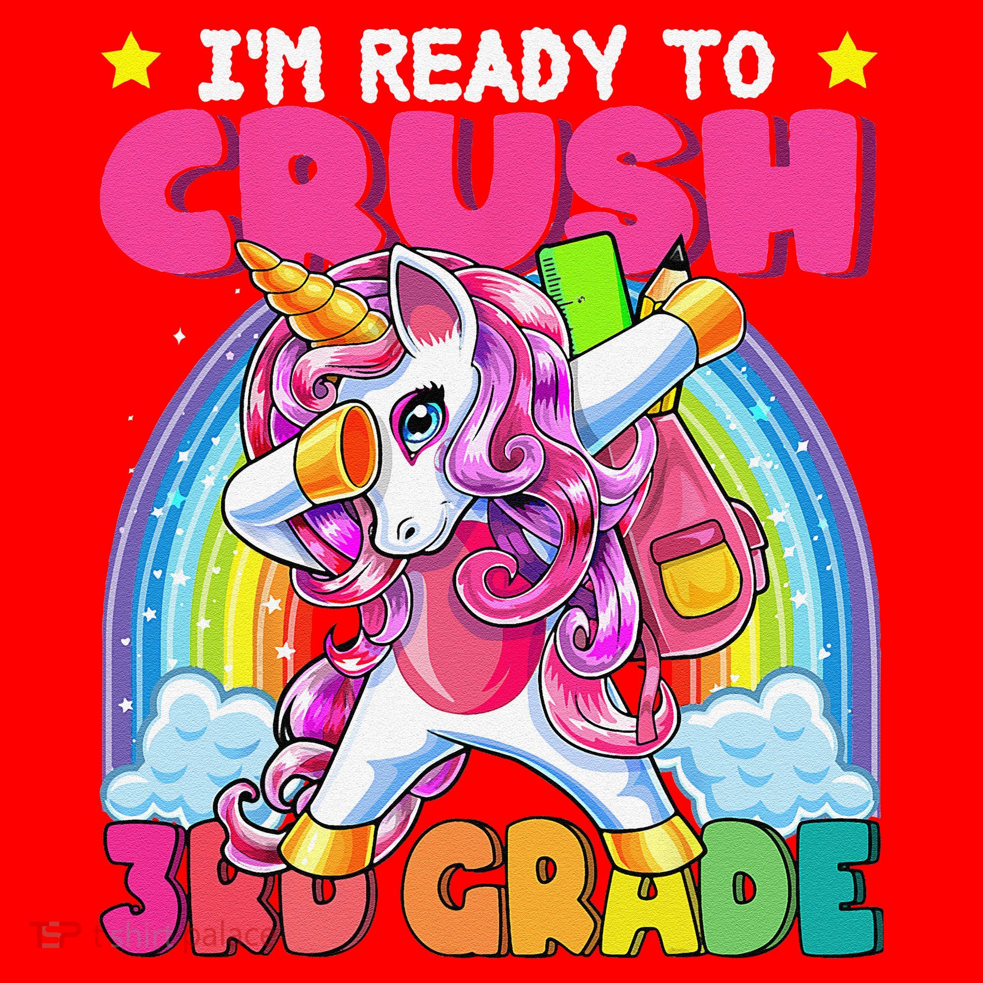 Crush 3rd Grade Dabbing Unicorn Back To School Gift Santa Hat