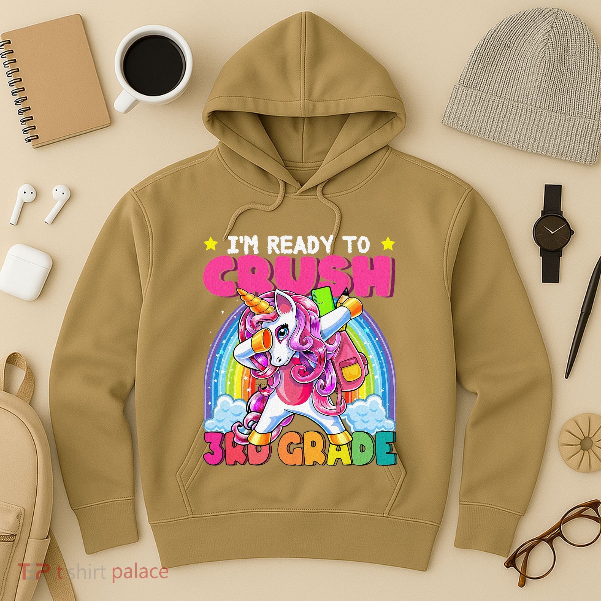 Crush 3rd Grade Dabbing Unicorn Back To School Gift Hoodie