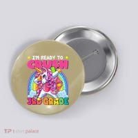 Crush 3rd Grade Dabbing Unicorn Back To School Gift Button thumb 0