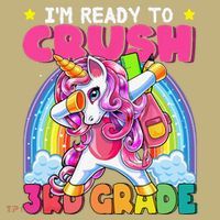 Crush 3rd Grade Dabbing Unicorn Back To School Gift Polo thumb 2