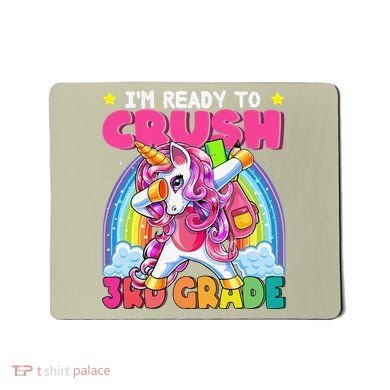 Crush 3rd Grade Dabbing Unicorn Back To School Gift Mousepad