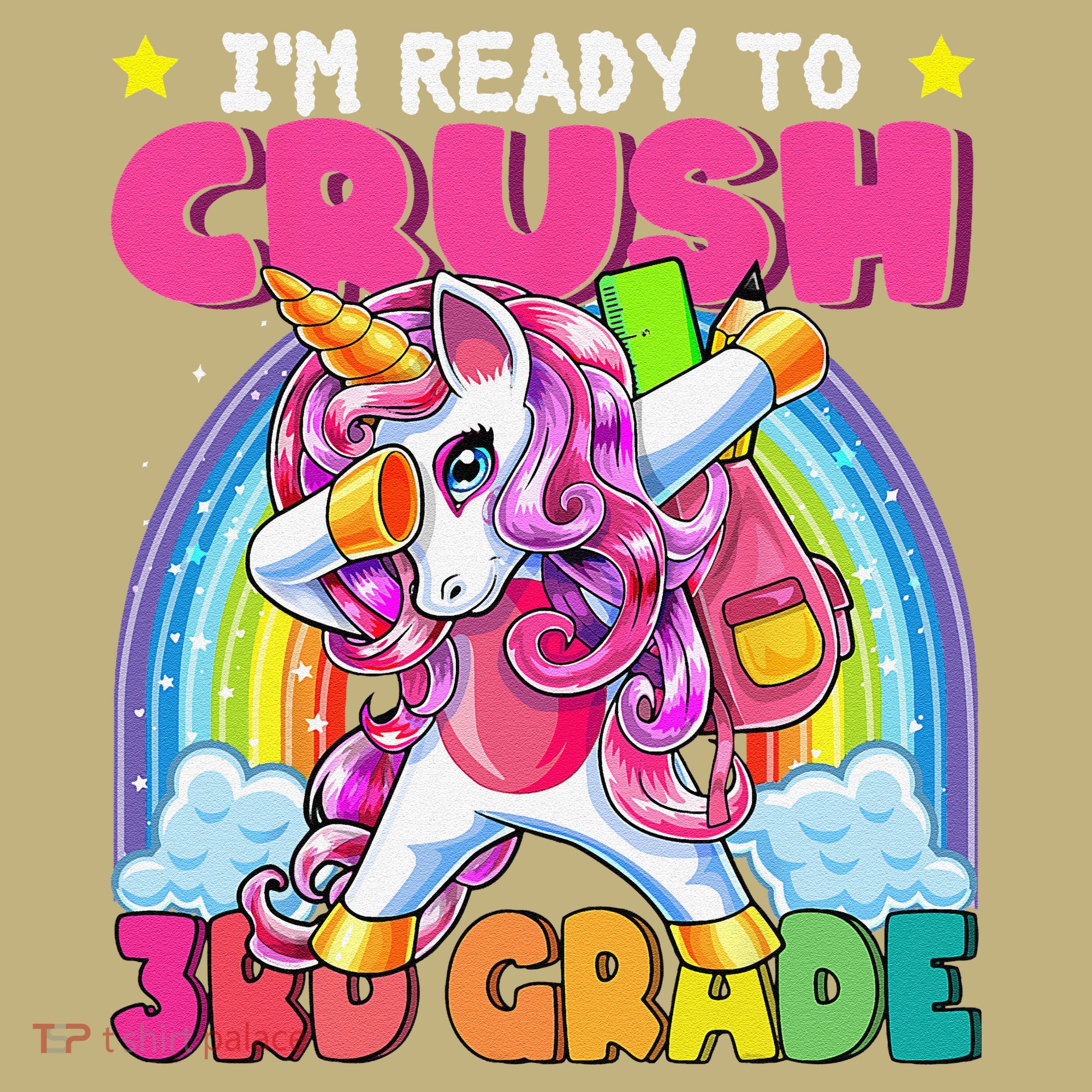 Crush 3rd Grade Dabbing Unicorn Back To School Gift Kids T-Shirt