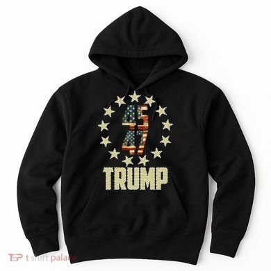 Classic 45 47 Trump American Flag Hoodie