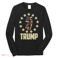 Classic 45 47 Trump American Flag Long Sleeve Shirt thumb 0