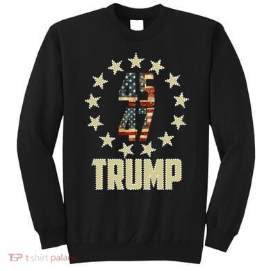 Classic 45 47 Trump American Flag Sweatshirt