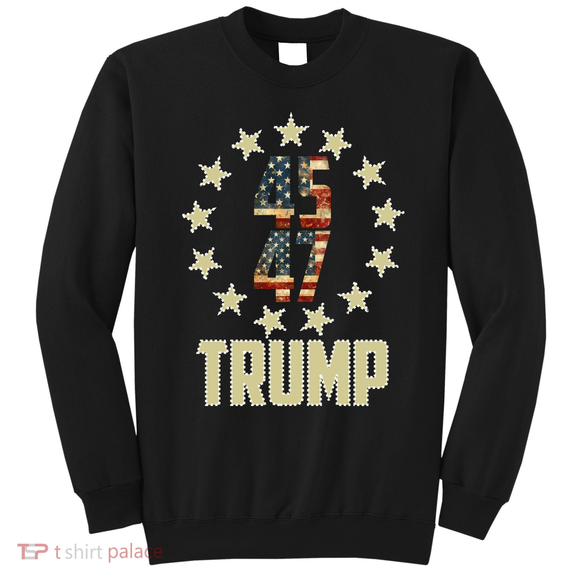 Classic 45 47 Trump American Flag Sweatshirt