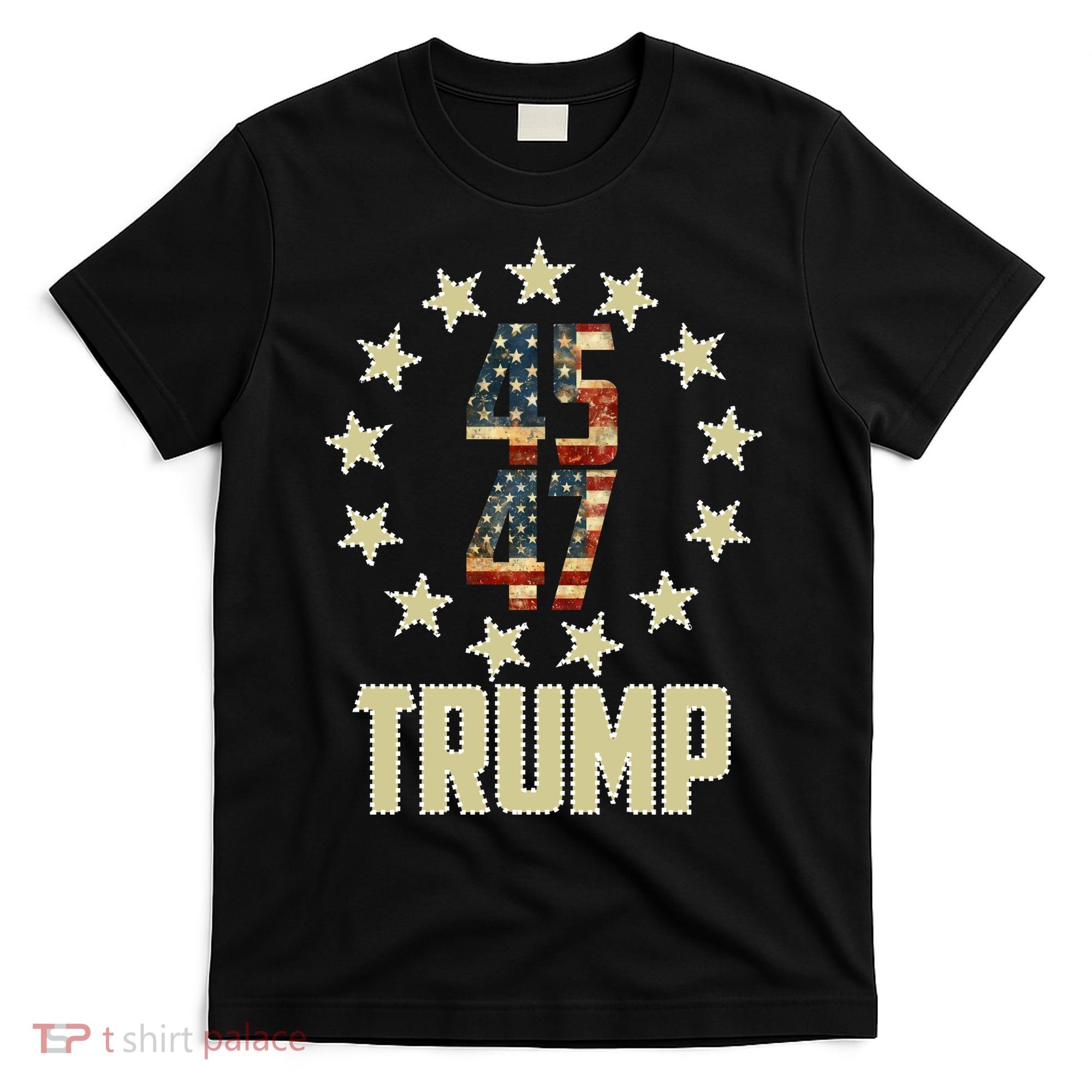Classic 45 47 Trump American Flag T-Shirt