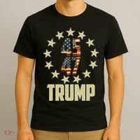 Classic 45 47 Trump American Flag T-Shirt thumb 3