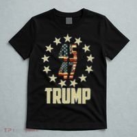 Classic 45 47 Trump American Flag T-Shirt thumb 5