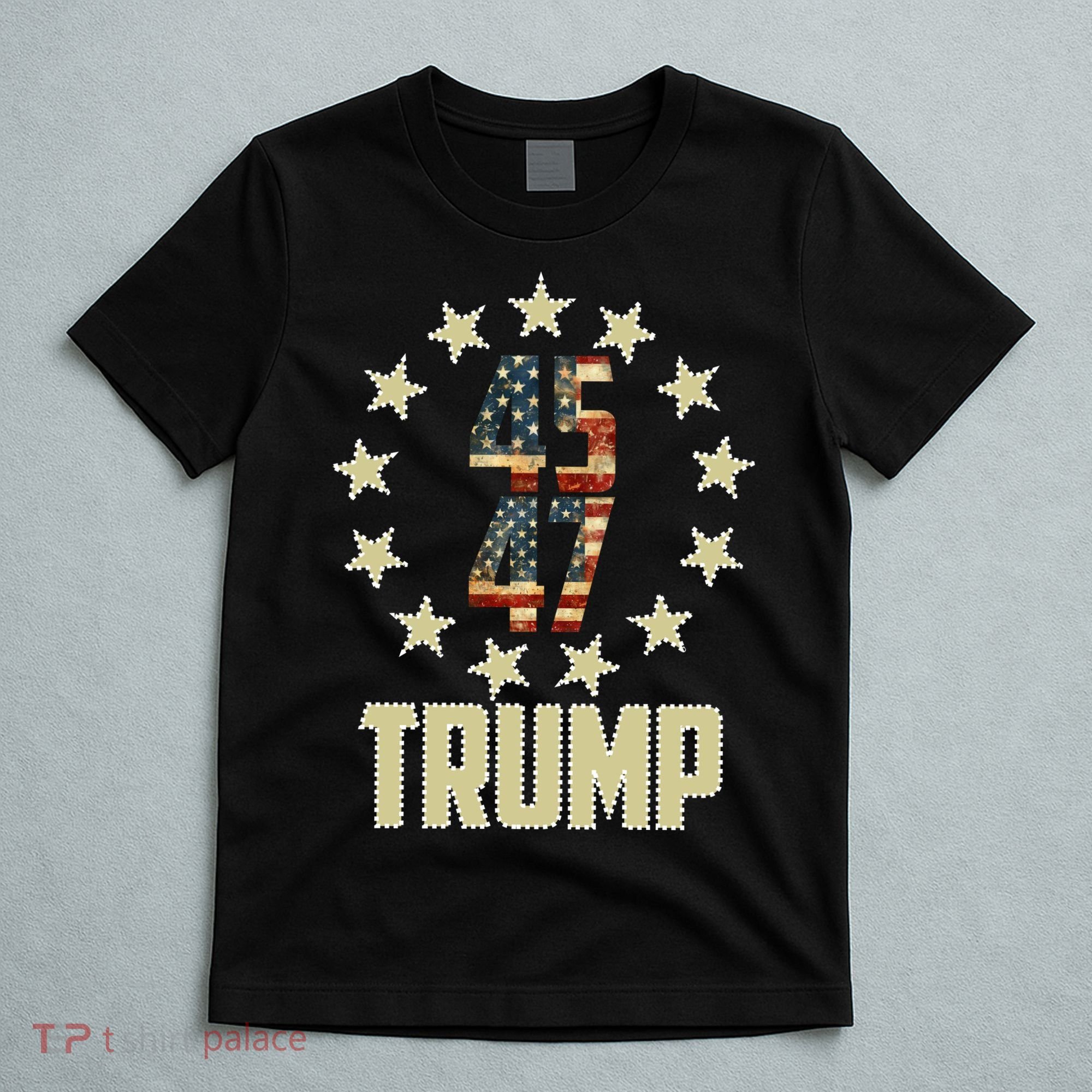 Classic 45 47 Trump American Flag T-Shirt