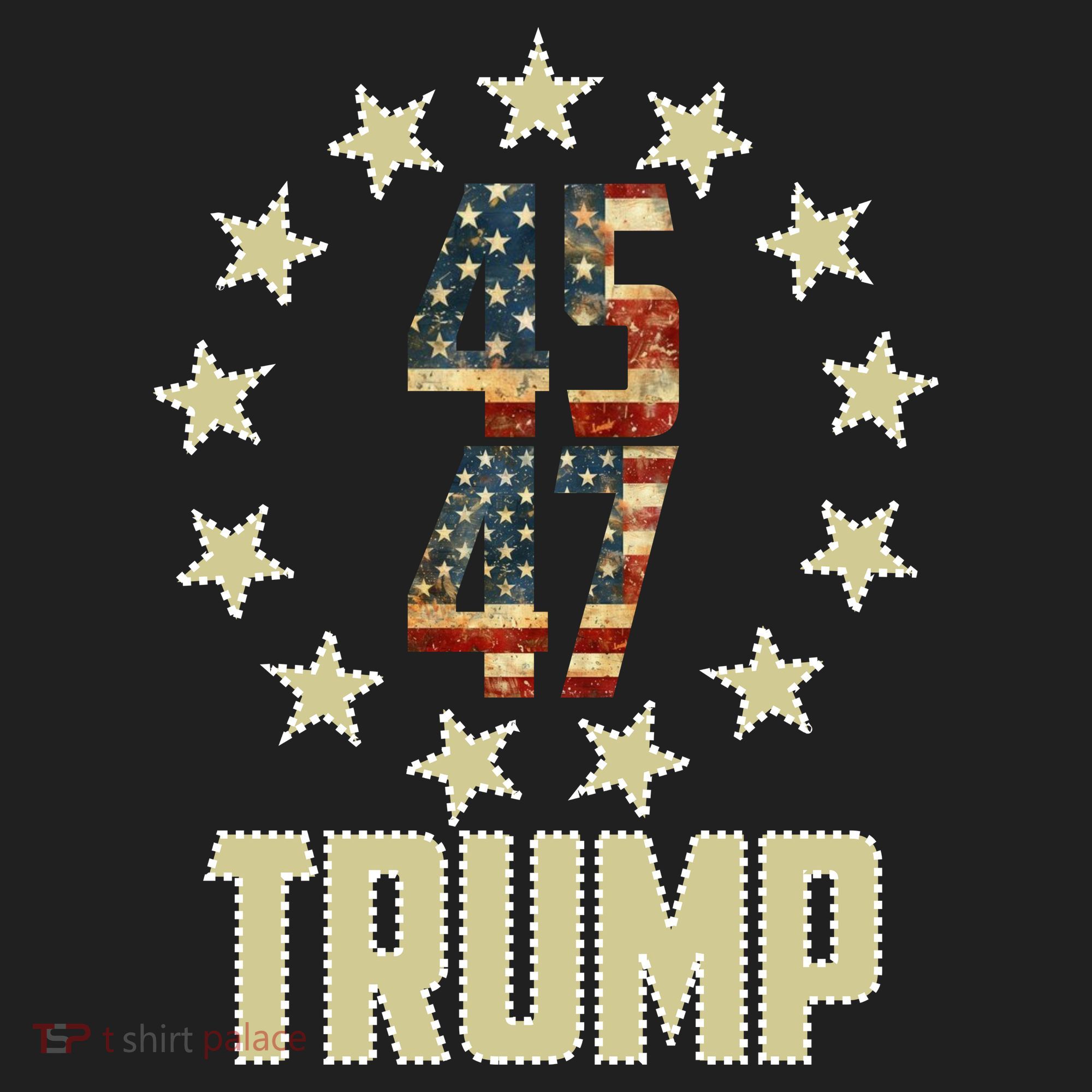 Classic 45 47 Trump American Flag Beanie
