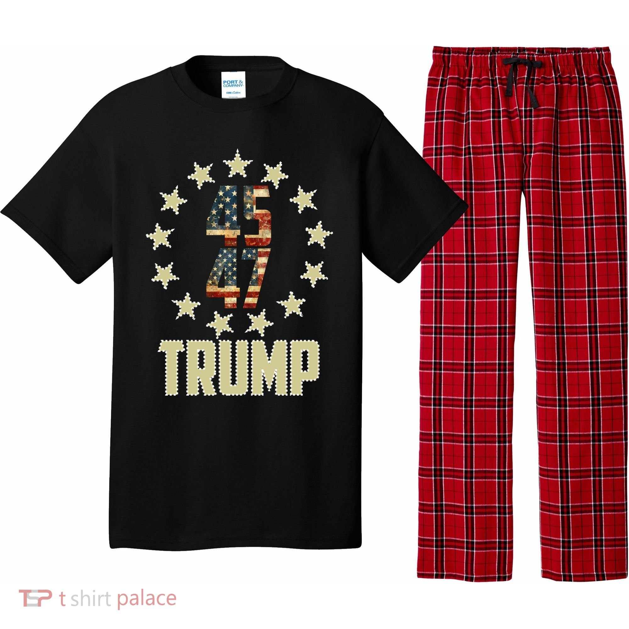 Classic 45 47 Trump American Flag Pajama Set