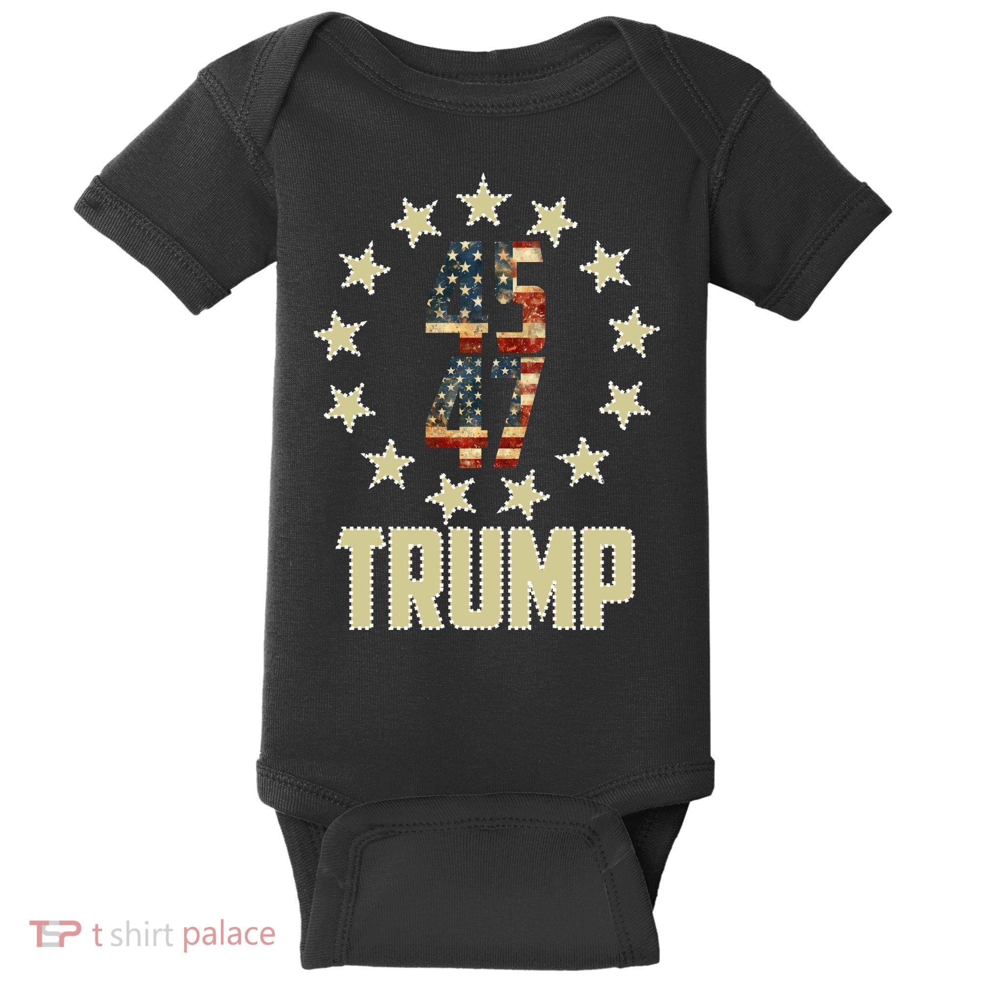 Classic 45 47 Trump American Flag Baby Bodysuit
