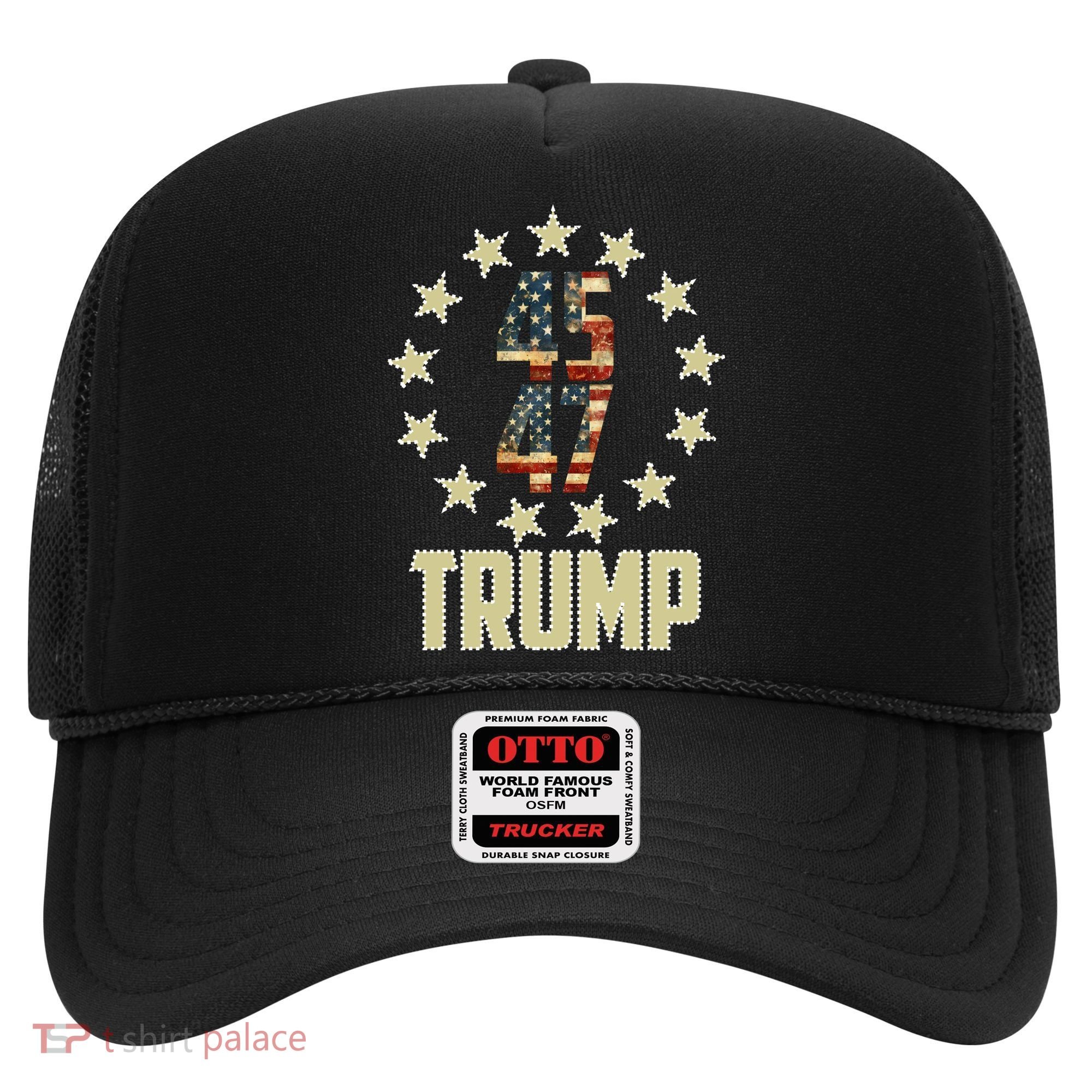 Classic 45 47 Trump American Flag Hat